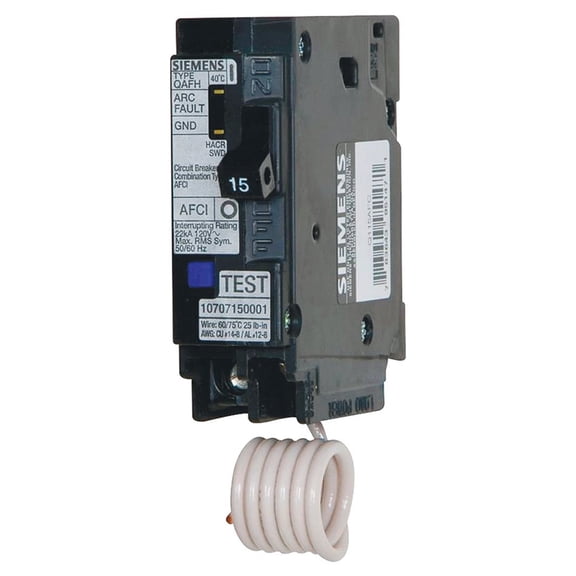 Siemens QA115AFC Arc Fault Circuit Breaker, 15 Amp