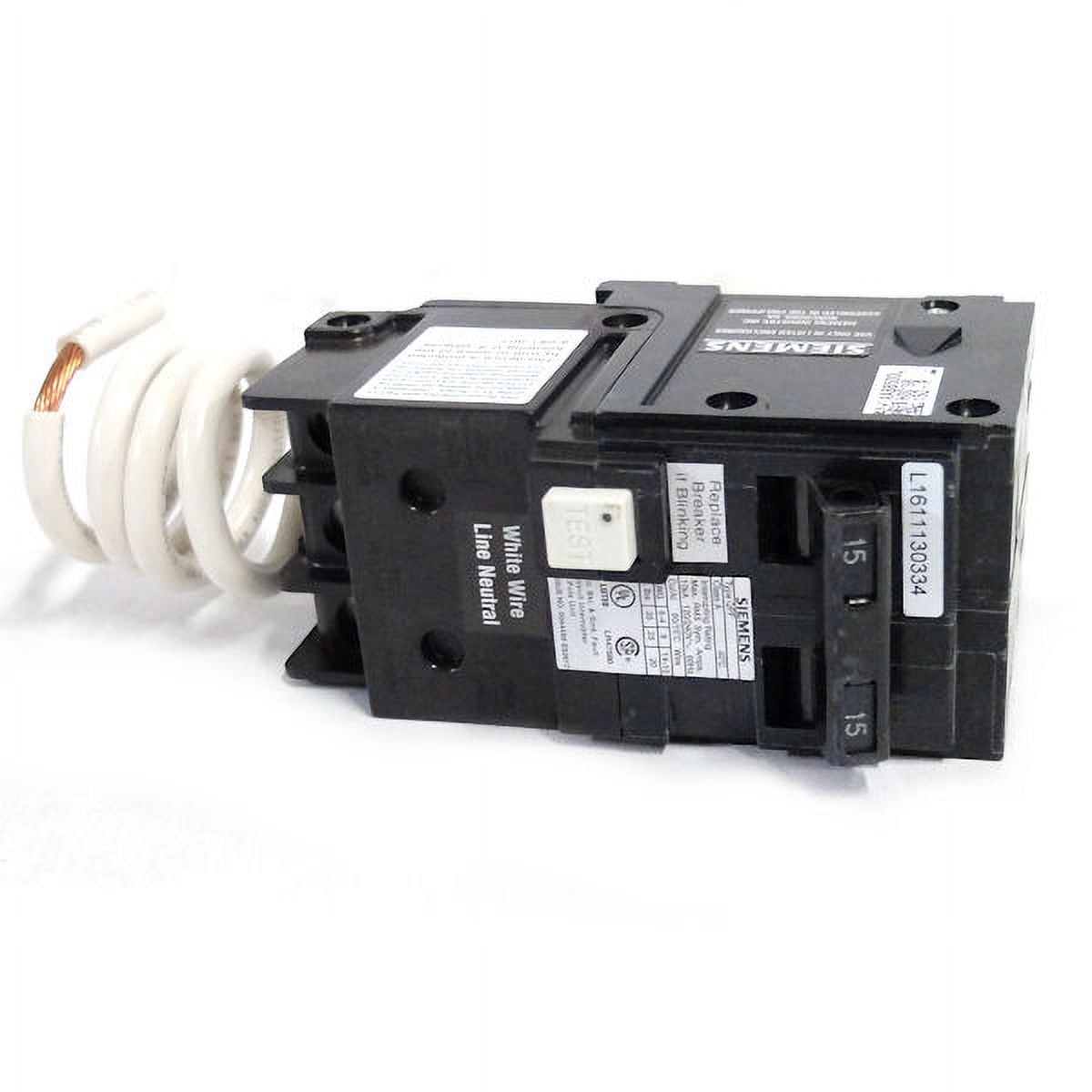 Siemens QF215A Ground Fault Circuit Interrupter, 15 Amp, 2 Pole, 120V