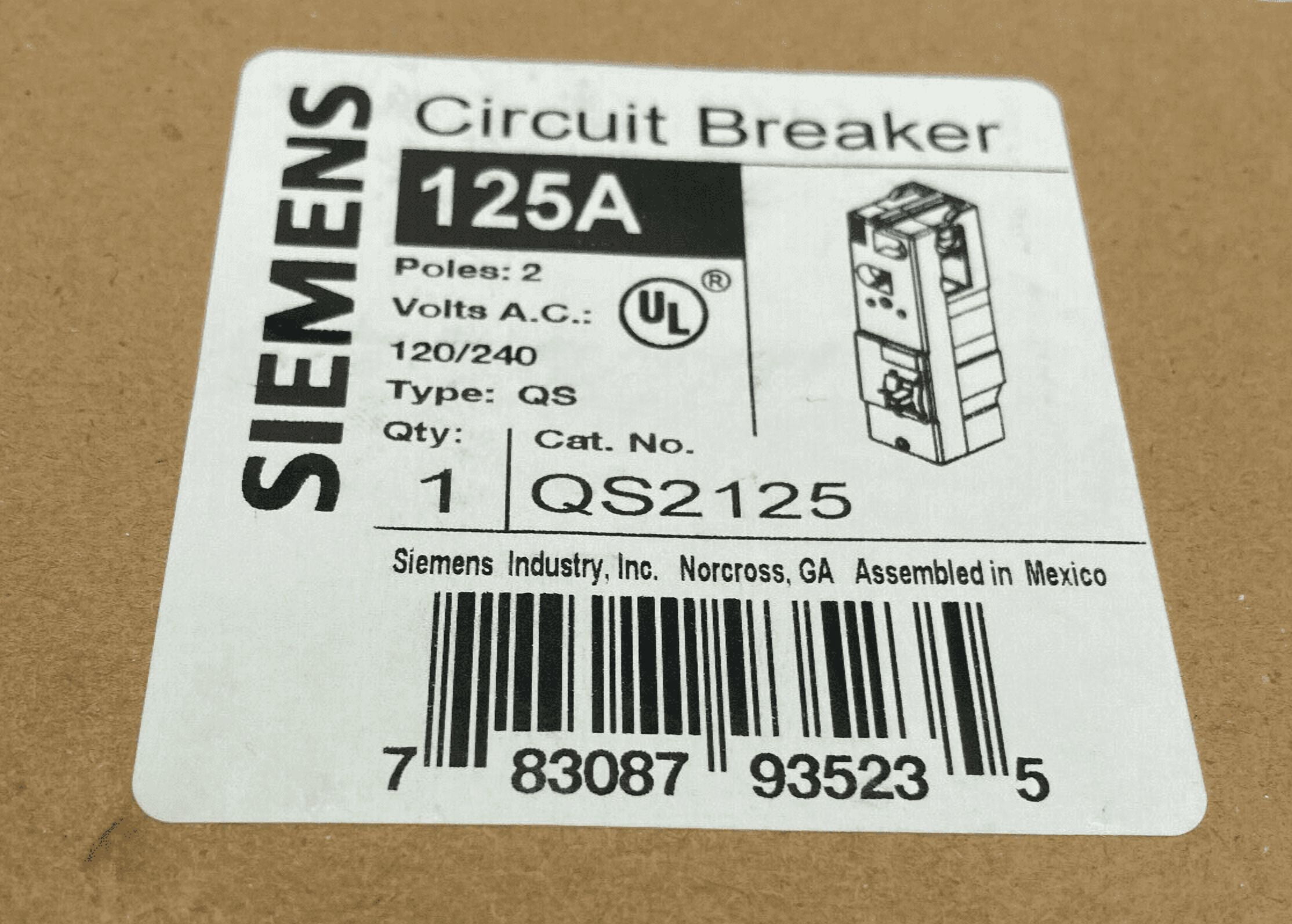 GE A2A225TT Type AQ Main/Sub Circuit Breaker, 240 VAC, 225 Amp