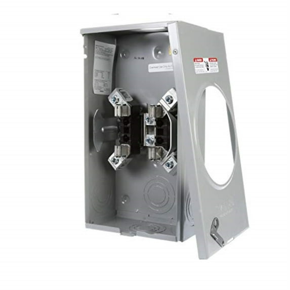siemens overhead meter socket oh service, ringless type 200 amp no bypass 600 volts boxed 7/8 in.