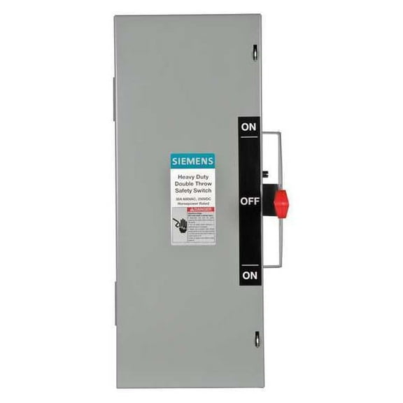 Siemens Safety Switch, Non-Fusible, 30 A, Steel DTNF361