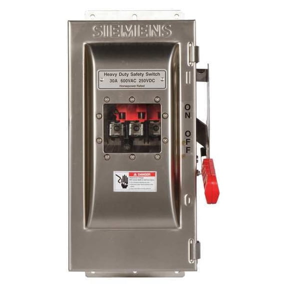 Siemens SafetySwitch, Fuse, 30A, 304 StainSteel HF361SW