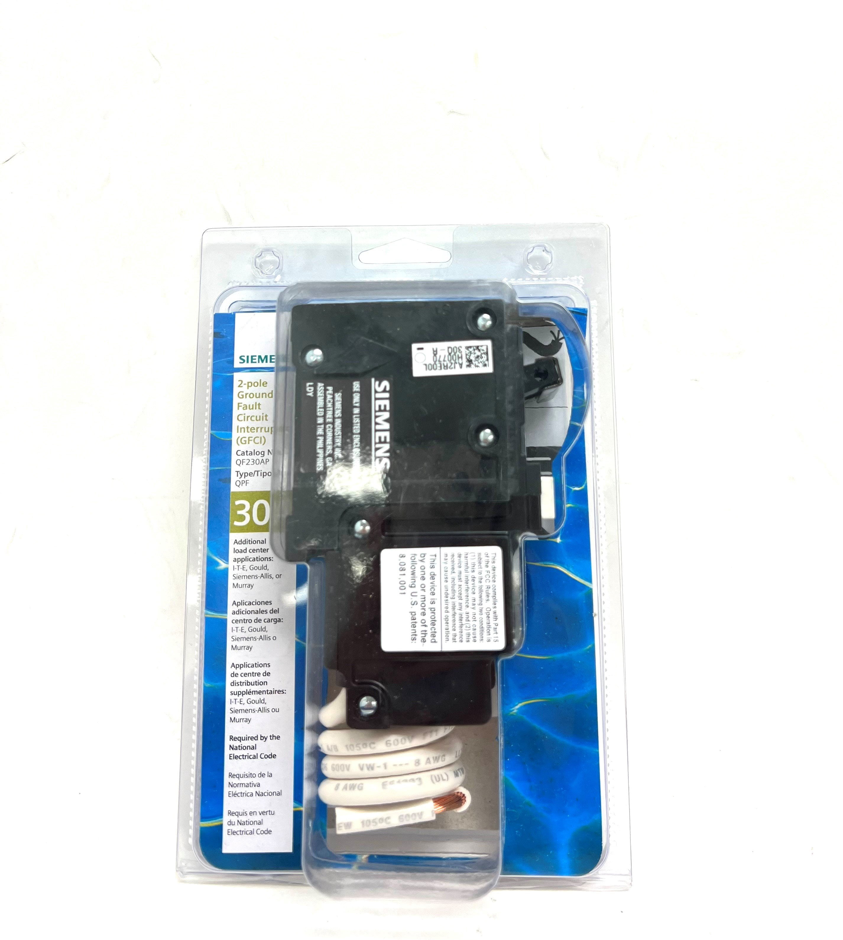 Siemens 30 Amp Double Pole Type QPF2 GFCI Circuit Breaker