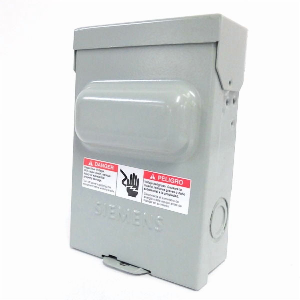 Siemens WN2060 Rain-Proof Pullout Disconnect Switch, NEMA 3R, 10-HP, 240-VAC, 60-Amp
