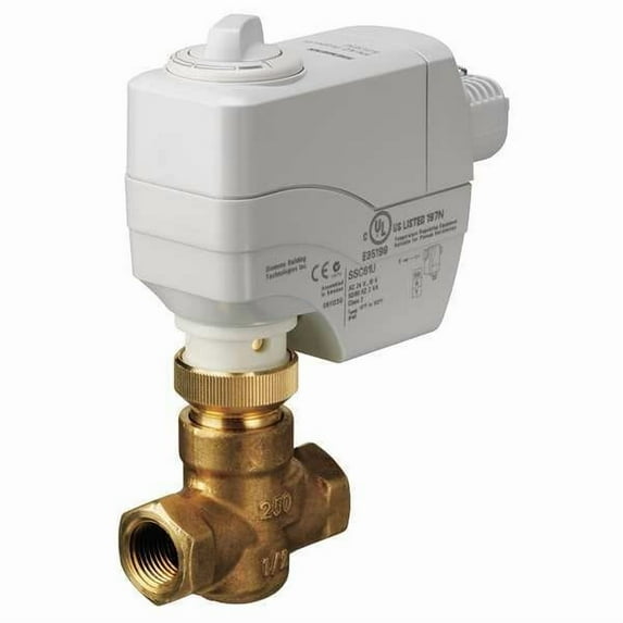 Siemens Zone Valve,NO,Brass,1/2 in NPT 259-02041