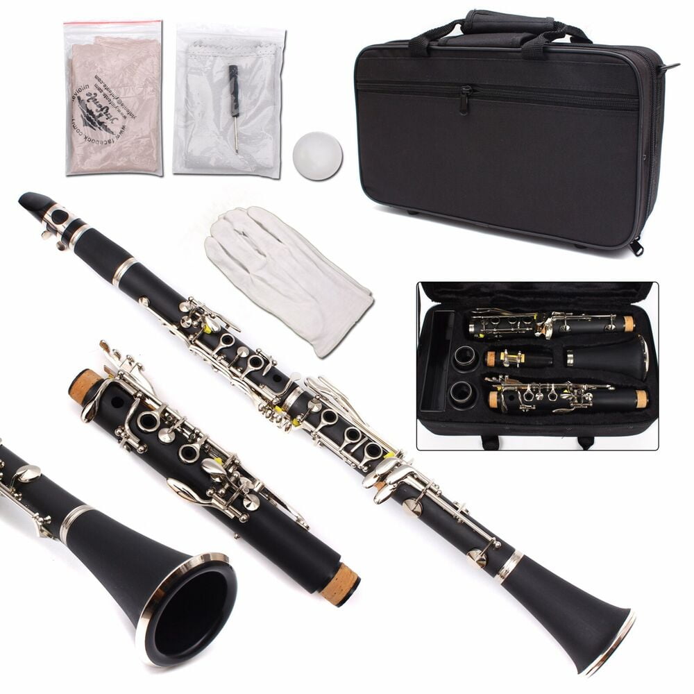 Siemonic B Flat Clarinet Ebonite Wood Nickel Plated Key Bb Key 17 Keys with Case