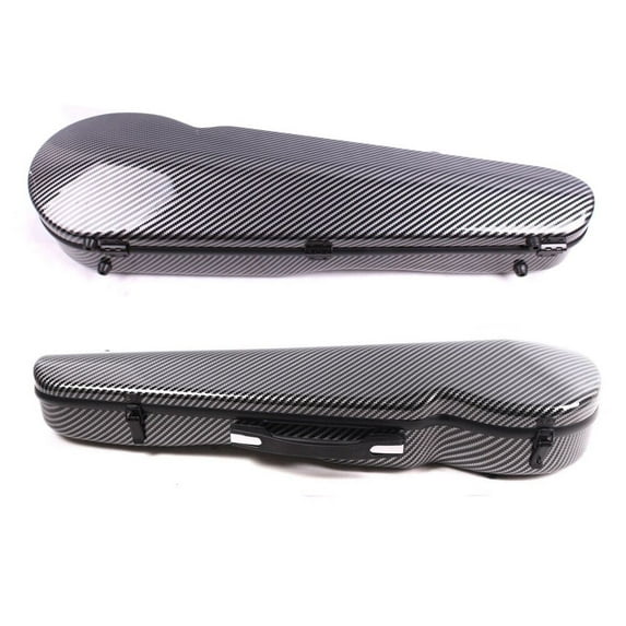 Siemonic Black 4/4 Violin Case Carbon Fiber Violin Box with Hygrometer strong light Cases