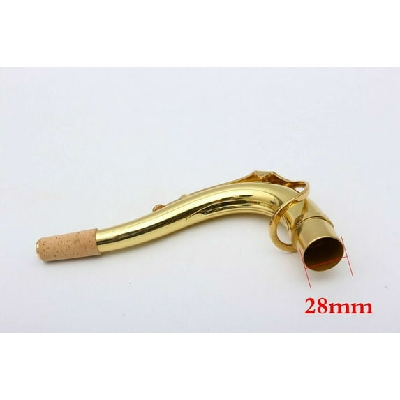 Siemonic Tenor Sax Neck Gold Lacquer Brass Saxophone Neck Woodwind 28mm Size Warm Sound