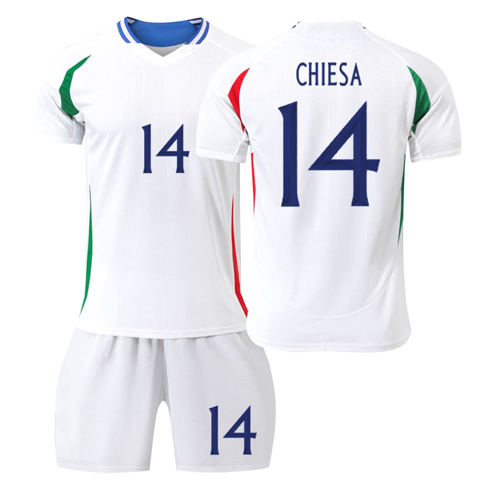 Sien 2425 Italy National Team Away Game White V Neck Soccer Jersey, #14