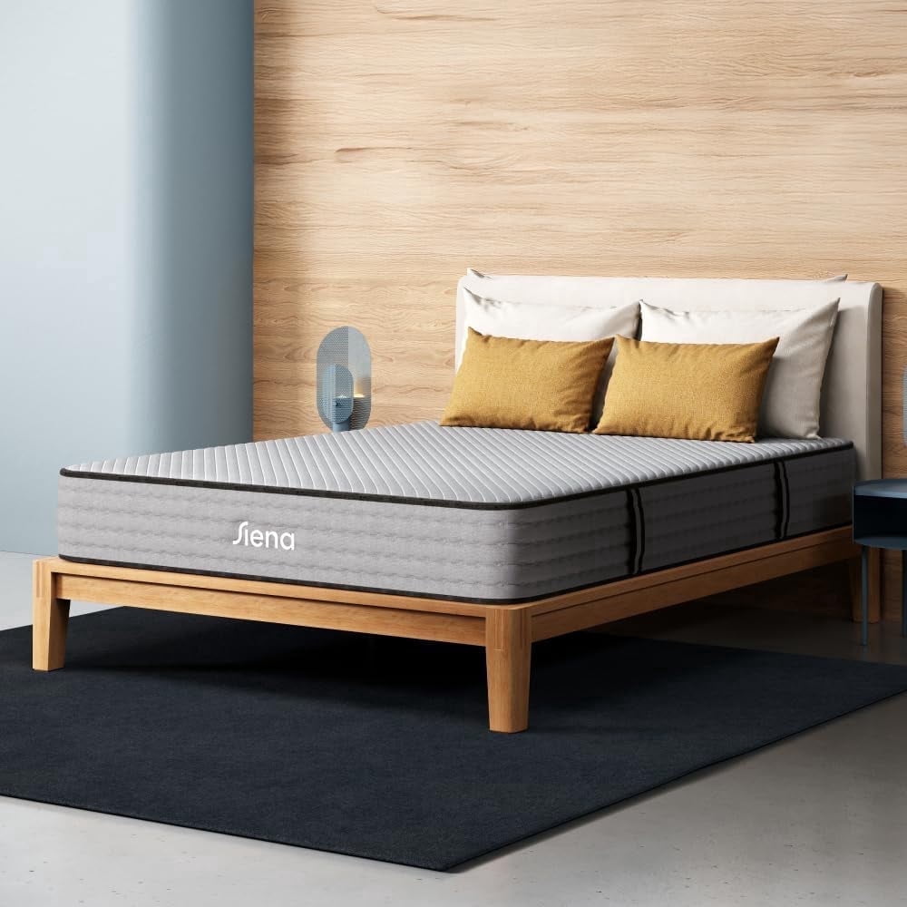 Siena 10” Signature Hybrid Queen Mattress – Medium Firm - Memory Foam & Innerspring System – 180-Night Trial – Pressure-Relief – Mattress in a Box