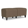 thumbnail image 1 of Siena 17.5" 2-Seat Lounge Reception Waiting Bench / Black Steel Legs / Brown, 1 of 5