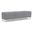 thumbnail image 1 of Siena 17.5" 3-Seat Lounge Reception Waiting Bench / Brushed Steel Legs / Gray, 1 of 5