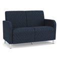 thumbnail image 1 of Siena 2-Seat Lounge Reception Waiting Tandem Seating / Brushed Steel Legs / Blue, 1 of 5