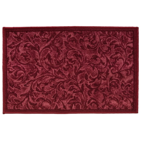 Siena 20 x 30-inch Paisley Decorative Accent Rug in Burgundy with Non-Skid Back
