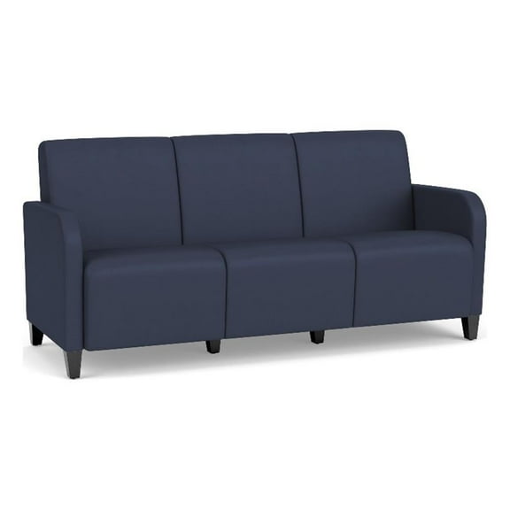 Siena 3-Seat Lounge Reception Waiting Tandem Seating / Black Steel Legs / Blue