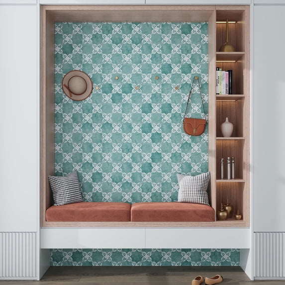 Siena 5.35 in. x 5.35 in. Matte Green Ceramic Cross-Shaped Deco Wall and Floor Tile (5.37 sq. ft./case) (27-pack)