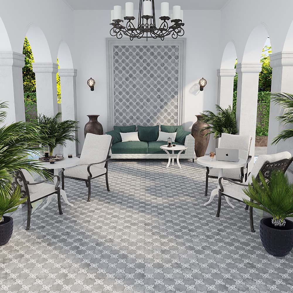 Siena 5.35'' Light Gray Matte Ceramic Cross-Shaped Tile
