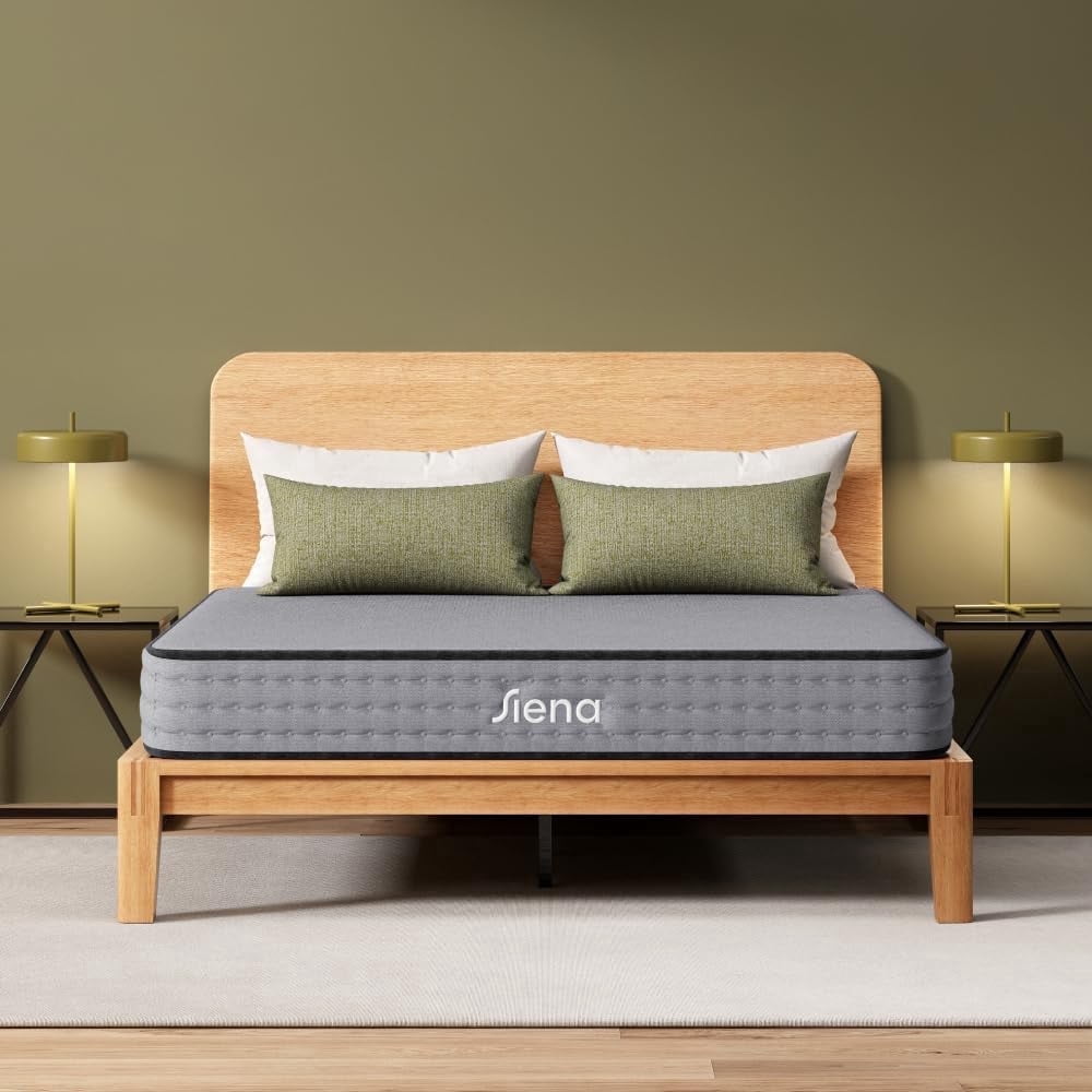 Siena 8” Essential Hybrid King Mattress – Medium Firm - Memory Foam & Innerspring System – 180-Night Trial – Pressure-Relief – Mattress in a Box
