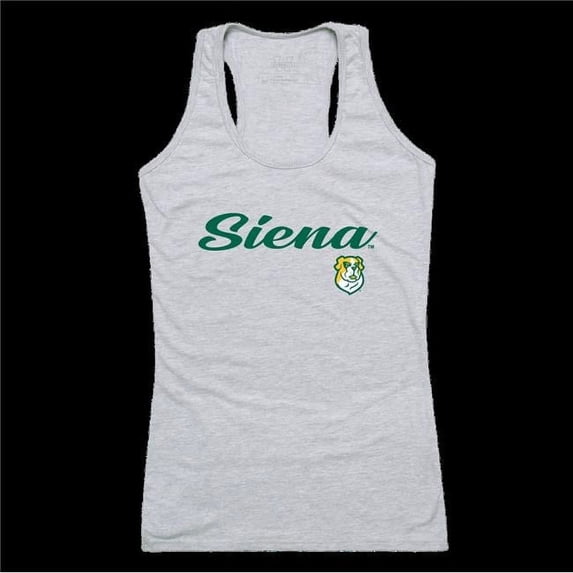 Siena College Saints Script Tank Top, Heather Grey - Small