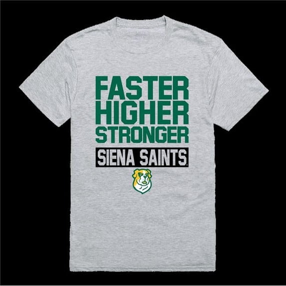 Siena College Saints Workout T-Shirt, Heather Grey - Medium