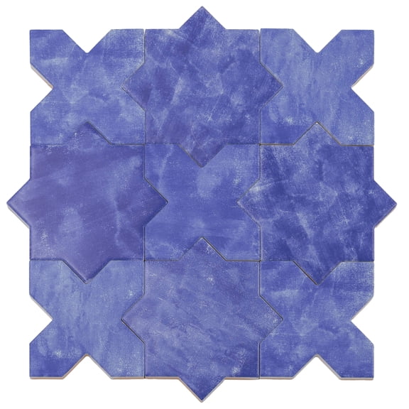 Siena Cornflower Blue 5" Star with Cross Matte Ceramic Wall and Floor Tile (10.76 sq ft/case) - 54 Pack
