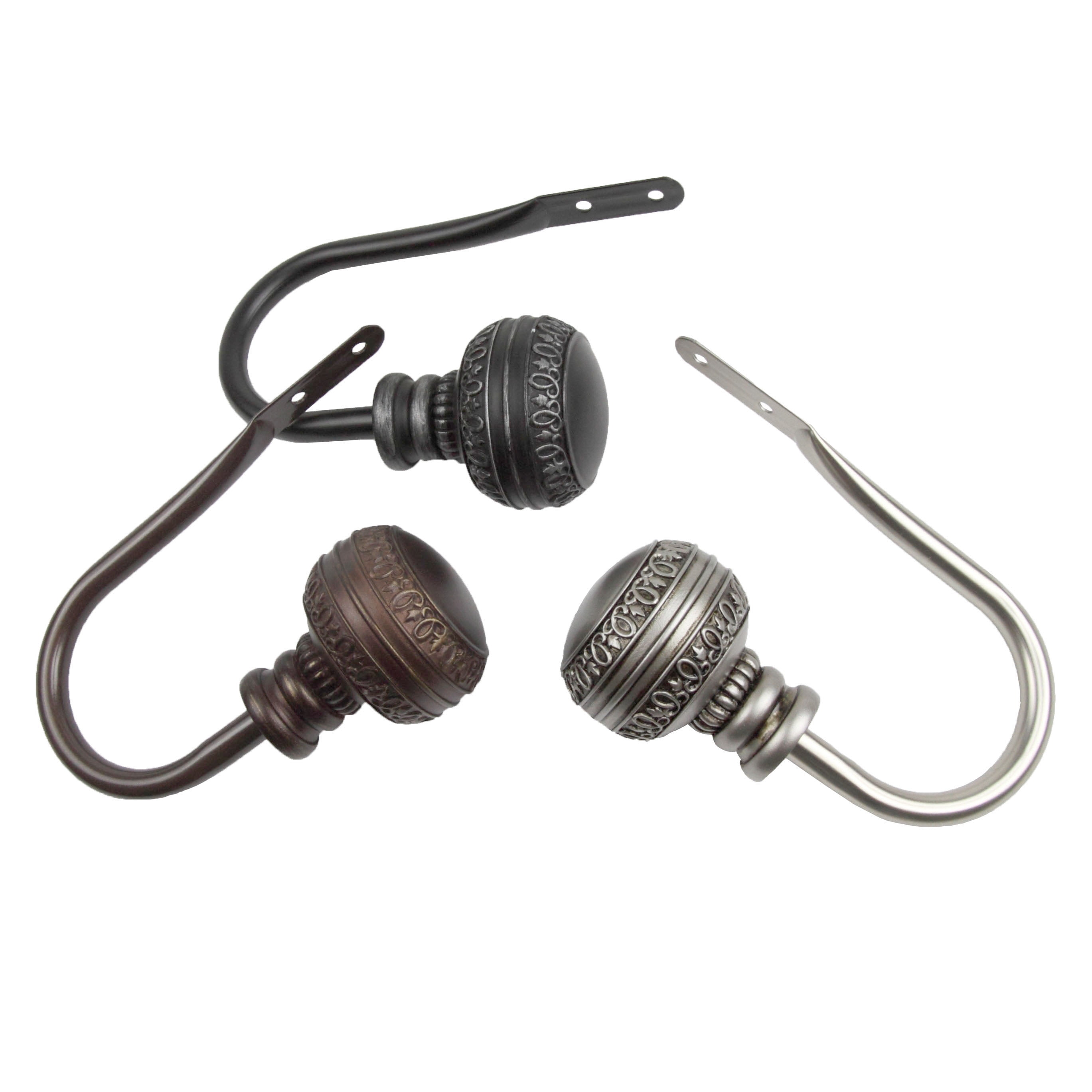 Siena Curtain Holdback Pair in Satin Nickel