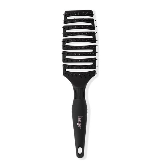 Siena Curved Vented Hair Brush | Detangling Brush with Nylon Bristles | Best for Tangles and Knots | Ideal for Men and Women | Flexible Design for Airflow (Black)