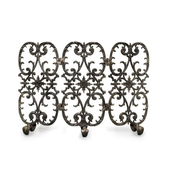 Siena FS-SI3P-MB 3-Panel Fireplace Screen, Matte Black - 22 lbs