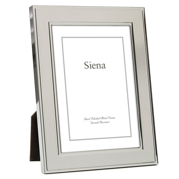 Siena Flat Dbl Border Plain Frame Silver 8x10
