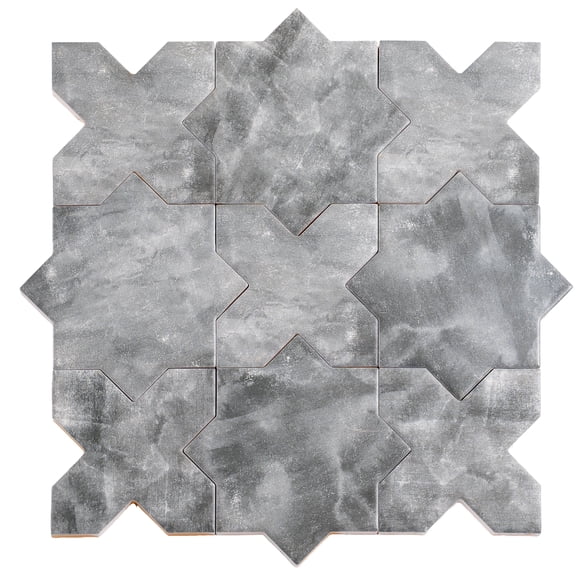 Siena Gray 5" Star with Cross Matte Ceramic Wall and Floor Tile (10.76 sq ft/case) - 54 Pack