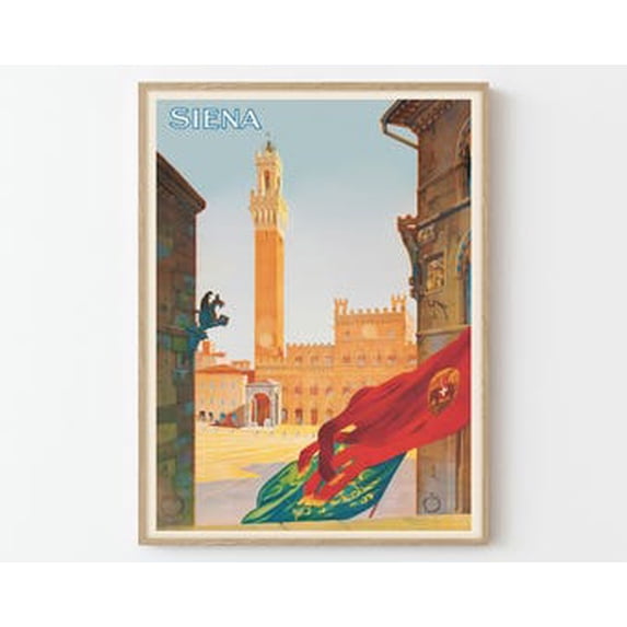 Siena Italy Vintage Travel Poster, Travel Inspired Home, Office And ...