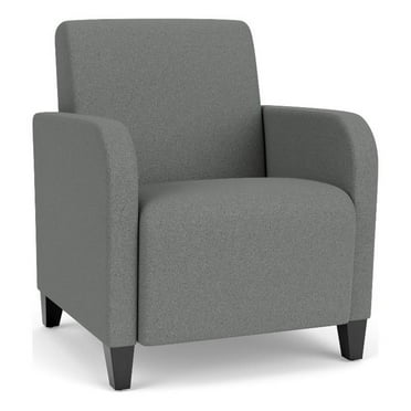 Siena Lounge Lobby Reception Waiting Guest Chair / Black Steel Legs / Light Gray