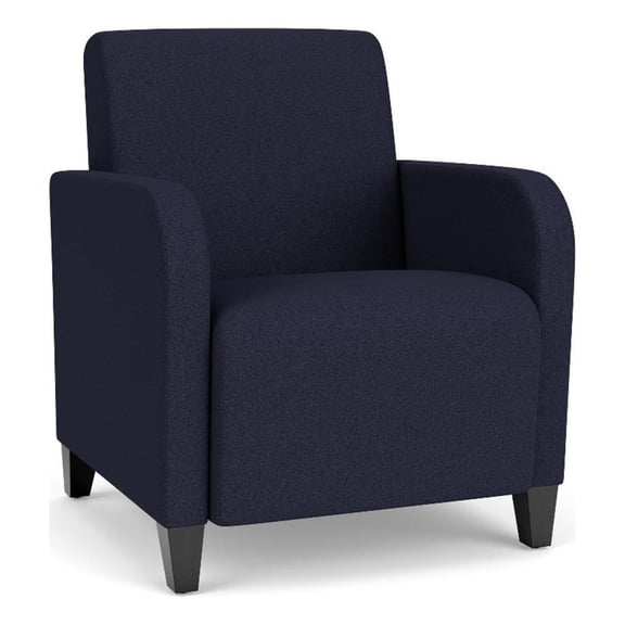 Siena Lounge Lobby Reception Waiting Guest Chair / Black Steel Legs / Navy Blue