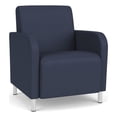 thumbnail image 1 of Siena Lounge Lobby Reception Waiting Guest Chair / Brushed Steel Legs / Blue, 1 of 5