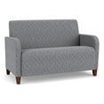thumbnail image 1 of Siena Lounge Lobby Reception Waiting Loveseat / Walnut Wood Legs / Gray, 1 of 5
