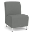 thumbnail image 1 of Siena Lounge Reception Armless Guest Chair / Brushed Steel Legs / Light Gray, 1 of 5