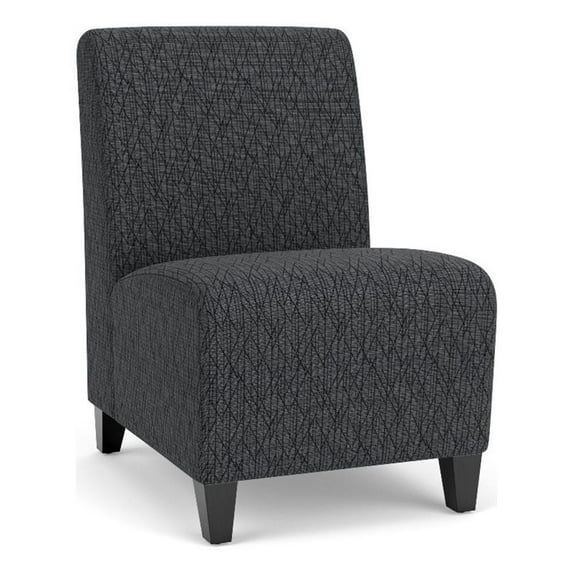 Siena Lounge Reception Armless Guest Chair / Walnut Wood Legs / Dark Gray