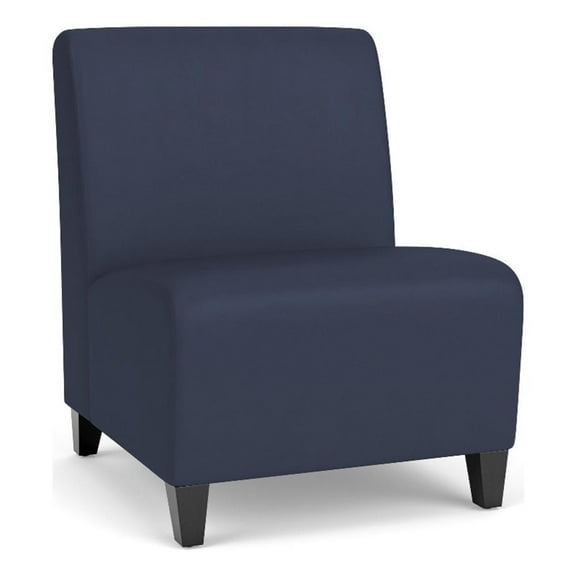 Siena Lounge Reception Armless Oversize Guest Chair / Black Steel Legs / Blue