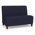 thumbnail image 1 of Siena Lounge Reception Waiting Armless Loveseat / Walnut Wood Legs / Navy Blue, 1 of 5