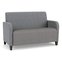 Siena Lounge Reception Waiting Loveseat / Black Steel Legs / Gray / Gray