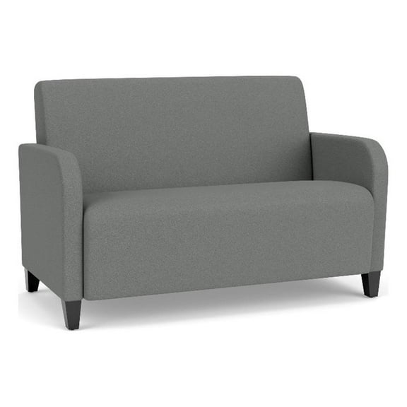 Siena Lounge Reception Waiting Loveseat and / Black Steel Legs / Light Gray
