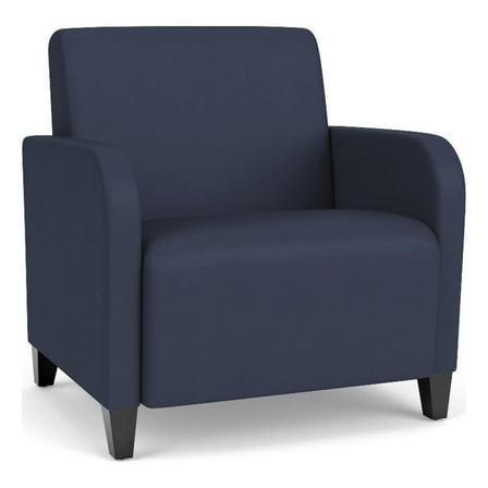 Siena Lounge Reception Waiting Oversize Guest Chair / Black Steel Legs / Blue