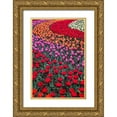 thumbnail image 1 of Sienda, Jolly 11x14 Gold Ornate Wood Framed with Double Matting Museum Art Print Titled - Mount Vernon-Washington State-multi-colored tulips in a curvy pattern, 1 of 4