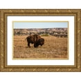 thumbnail image 1 of Sienda, Jolly 14x11 Gold Ornate Wood Framed with Double Matting Museum Art Print Titled - Theodore Roosevelt National Park-North Dakota-USA Badlands bison, 1 of 4