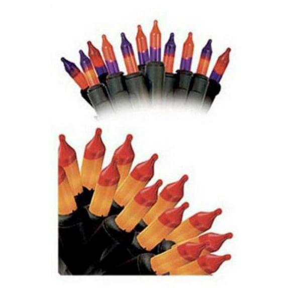 Sienna 16656012 Halloween Candy Corn Mini Light Set, Orange/Purple, 50-Ct.