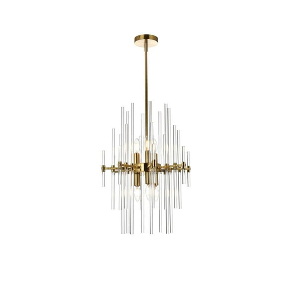 Sienna 17 inch crystal rod pendant in gold