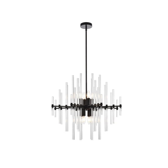 Sienna 27 inch crystal rod pendant in black