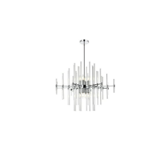 Sienna 31 inch crystal rod pendant in chrome