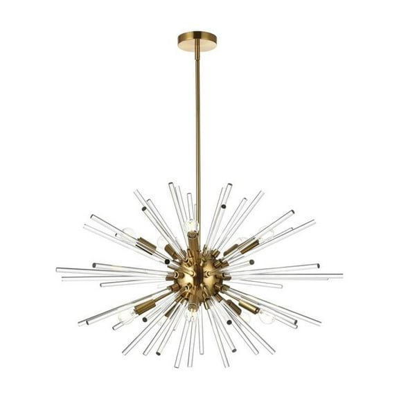 Sienna 32 inch crystal rod pendant in gold