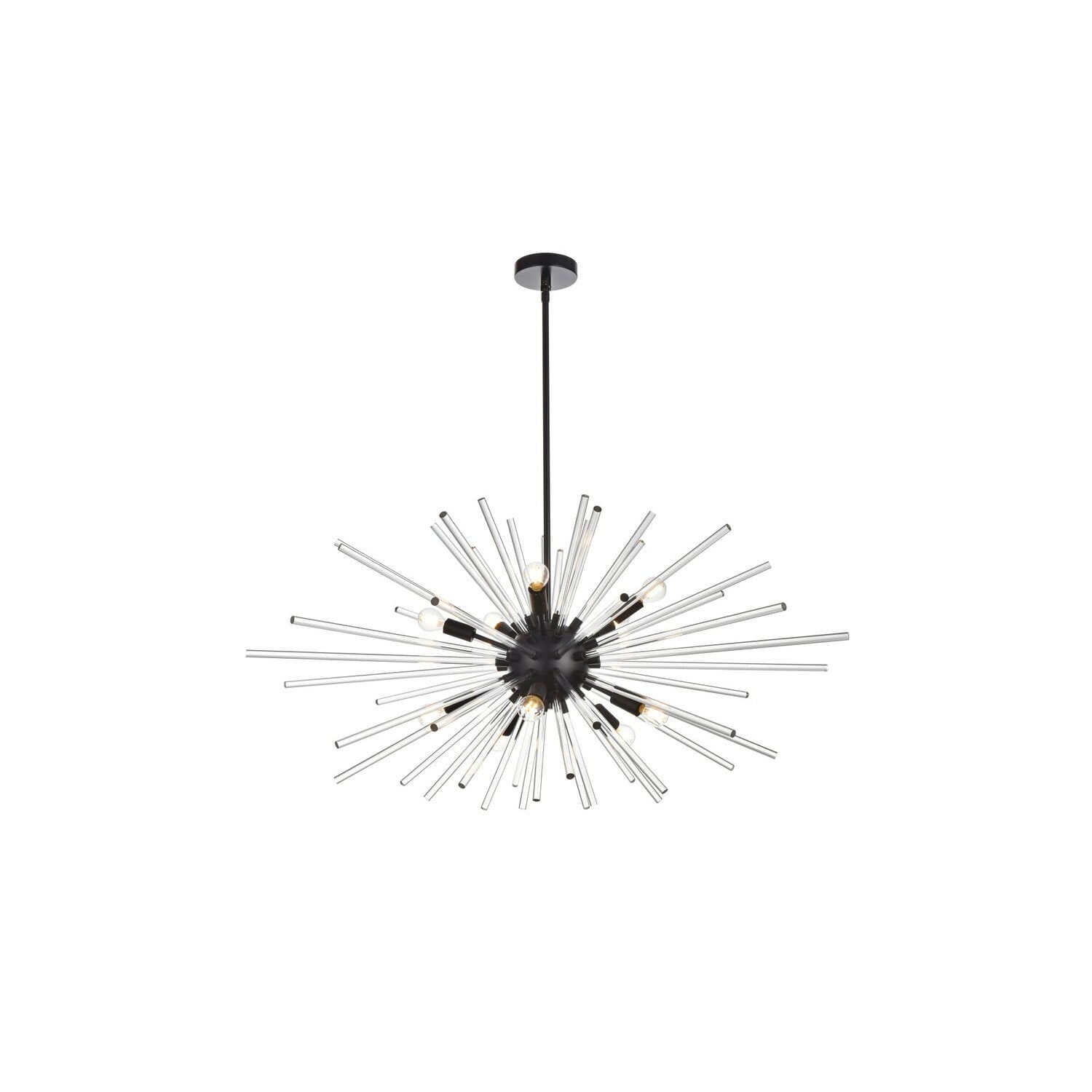 Sienna 42-Inch Black Crystal Rod Pendant Light